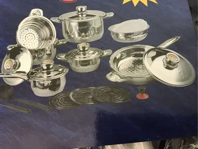 Тяжелый набор качественной посуды(19 предметов)Толстая сталь. 1