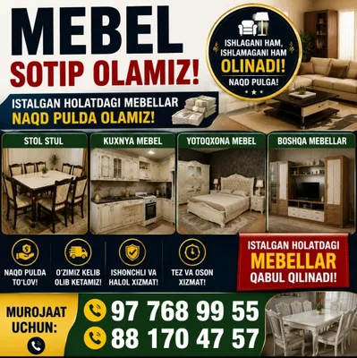 mebel sotip olamiz