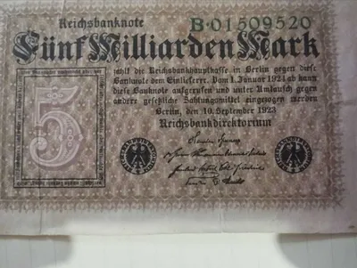 To‘plam uchun banknota: Veymar Respublikasi, 1923-yil 1