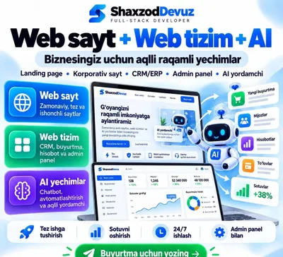 Создание сайтов — Landing, бизнес, интернет-магазин | Web Development | AI |