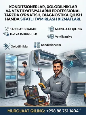 Konditsioner o'rnatish. Кондиционер урнатиш ва ремот килиш хизмати 1