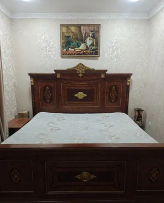Yog‘ochdan yasalgan qirollik karavoti, King Size o‘lchami 1