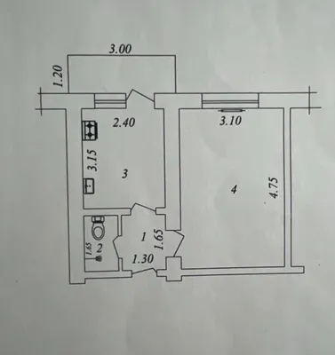 1/3/5 SamPI Korzinka. Yunusobod. Maydoni 28 m² 1