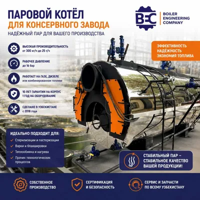 Паровой котёл для консервного завода 1