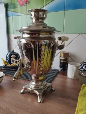 Nikel qoplamali samovar, yangi kabi 1