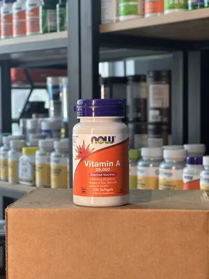 Now Vitamin A 7,500 mcg (25,000 IU) 100 капсул 1