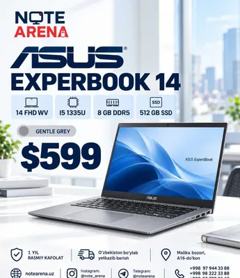 ASUS EXPERTBOOK 14 FHD WV 60HZ /I5 1335U /8 GB DDR5 / 512 GB