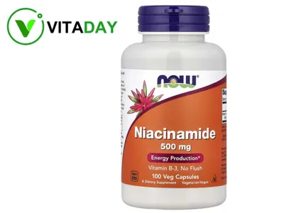 NOW Foods Niacinamide никотинамид 100 вегетарианских капсул 1