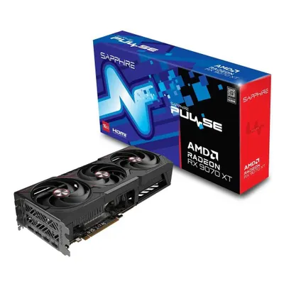 SAPPHIRE Pulse AMD RADEON RX9070XT 16 GB videokartasi, qora 1