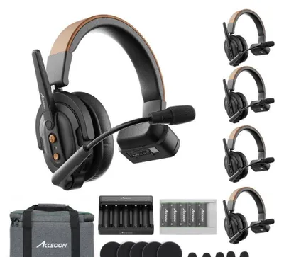 Professional aloqa uchun Accsoon simsiz interkom komplekti.