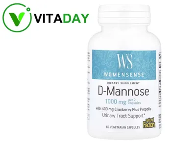 Natural Factors, WomenSense®, D-mannoza, 60 ta vegetarian kapsula 1