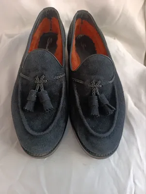 Оригинальные лоферы SANTONI Oxford, замша 1