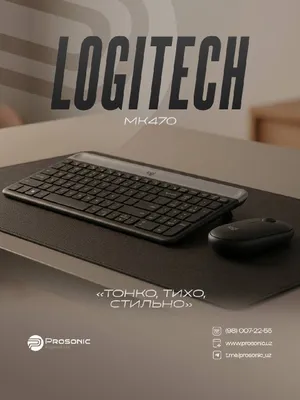 Logitech MK470 Ultra-Slim Wireless Keyboard & Quiet Mouse Combo (Ruscha tartib)