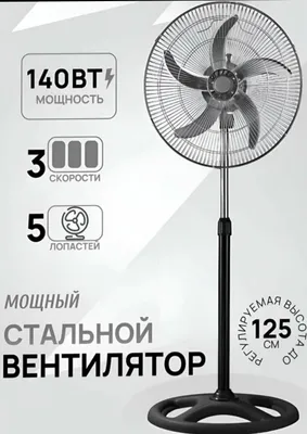 Вентилятор напольный для дома алюминиевых 5 лопастей качественный 1