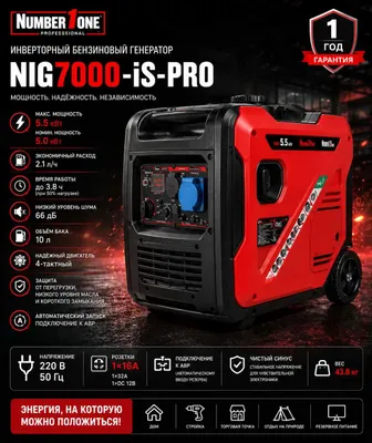 Benzinviy Generator NIG7000-iS-PRO 5.5kw Инвертор бензиновый генератор 1