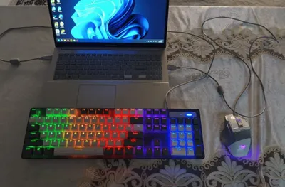 Игровой комплект: механическая RGB-клавиатура + мышь AULA + подставка 1