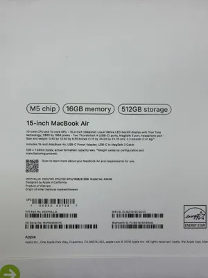 Macbook Air 15 16/512 M5 istalgan rang