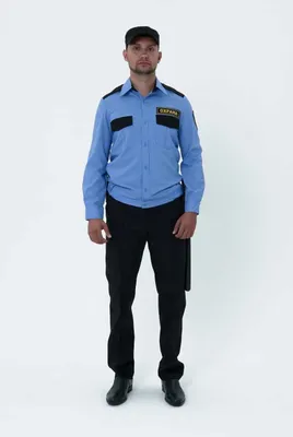 Qora va havorang, uzun yengli qo‘riqlash ko‘ylagi 1