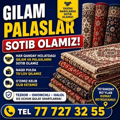 Gilam paloslar sotib olamiz