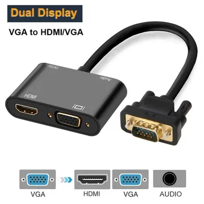 1×2 konvertor vga to hdmi va vga 1