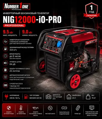 Generator Invertor NIG12000-iO-PRO 9 KW Инверторный бензин генератор 1