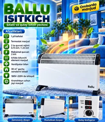 Обогреватель Баллу настенный конвекционный konveksionniy electrolux