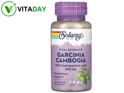Solaray, Kambodja gar04iniyasi, 500 mg, 60 ta vegetarian kapsula 1