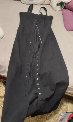 Uzun qora jinsi sarafan, polgacha 1