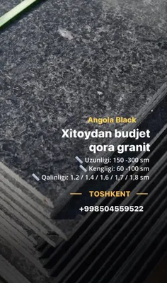 Китайский Черный гранит Ангола блэк. Qora Angola black/boyalmagan 1