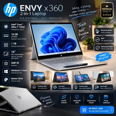 Продаётся ноутбук HP ENVY X360 1