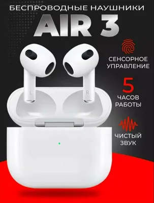 Simsiz Bluetooth Airpod3 quloqchinlari, mikrofonli, to‘liq o‘lchamli 1