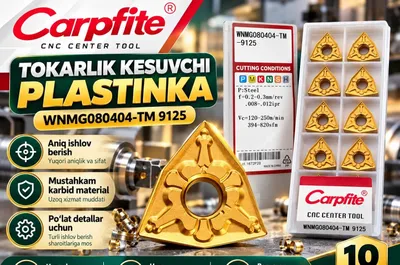 Carpfite® WNMG080404-TM 9125 — tokarlik stanoklarida po‘lat detallarni 1
