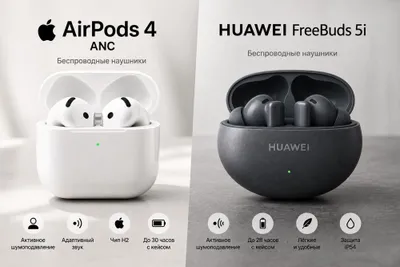 Original Huawei Freebuds 5i va AirPods 4 ANCʼni AirPods Pro 3 ga almashtiraman