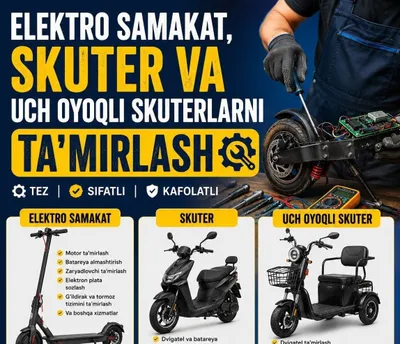 Ремонт скутер и мото Самарканд. Remont skuter 1