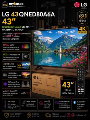 LG 43QNED80A6A — 43 dyuymli QNED televizori / Dastavka / New
