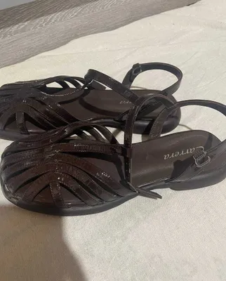 Босоножки Carrera, размер 38, темно-коричневые, лаковые 1