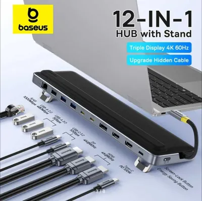 USB-C Хаб Baseus 12-in-1 с подставкой (Type-c hub) 1