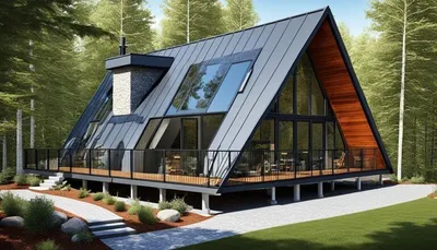 Suv bo‘yidagi yoki tog‘dagi uchastka uchun A-frame uy 1