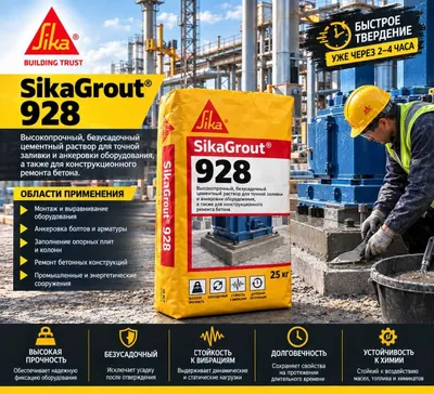 SikaGrout 928 (Master Flow) — uskunalar va konstruksiyalar ostiga quyish 1