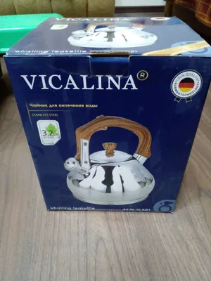 Металлический чайник VICALINA Германия, 3.2 л c деревянной ручкой 1