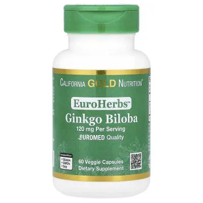 California Gold EuroHerbs Ginkgo Biloba экстракт гинкго билоба 1