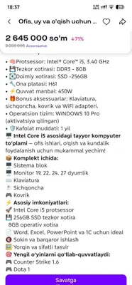 Kafolati bilan sifatli yaxshi ishledi