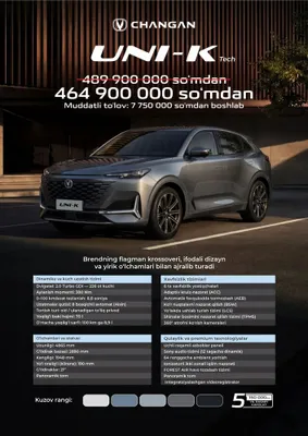 changan uni k Zamonaviy yangi dezayn 1