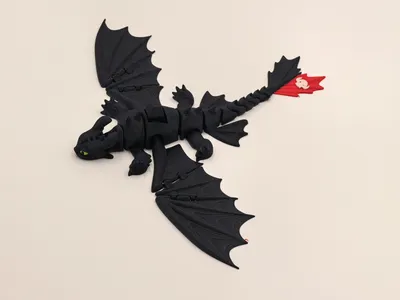 Ajdarho, qora, 3D bosma