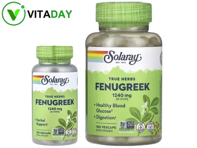 Solaray fenugreek (pajitnik) 620 mg, 100 vcaps 1