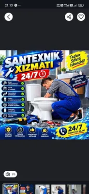 Santexnik usta 24/7 santexnik xizmati24/7