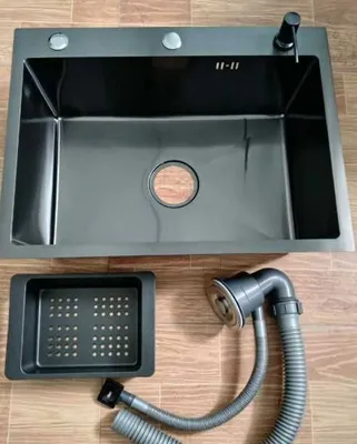 Yangi qora oshxona lavabo, zanglamaydigan po'lat, narxi qulay 1