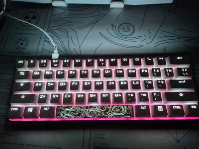 Клавиатура HyperX Alloy Origins 60 Pink [HX Linear Red Switch] 1