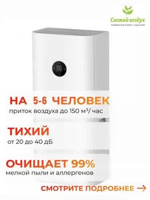 Умная вентиляция бризер Xiaomi А-150 Air Purifier, очиститель воздуха 1