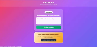 Sirlar.uz — рассказывайте без стеснения 1
